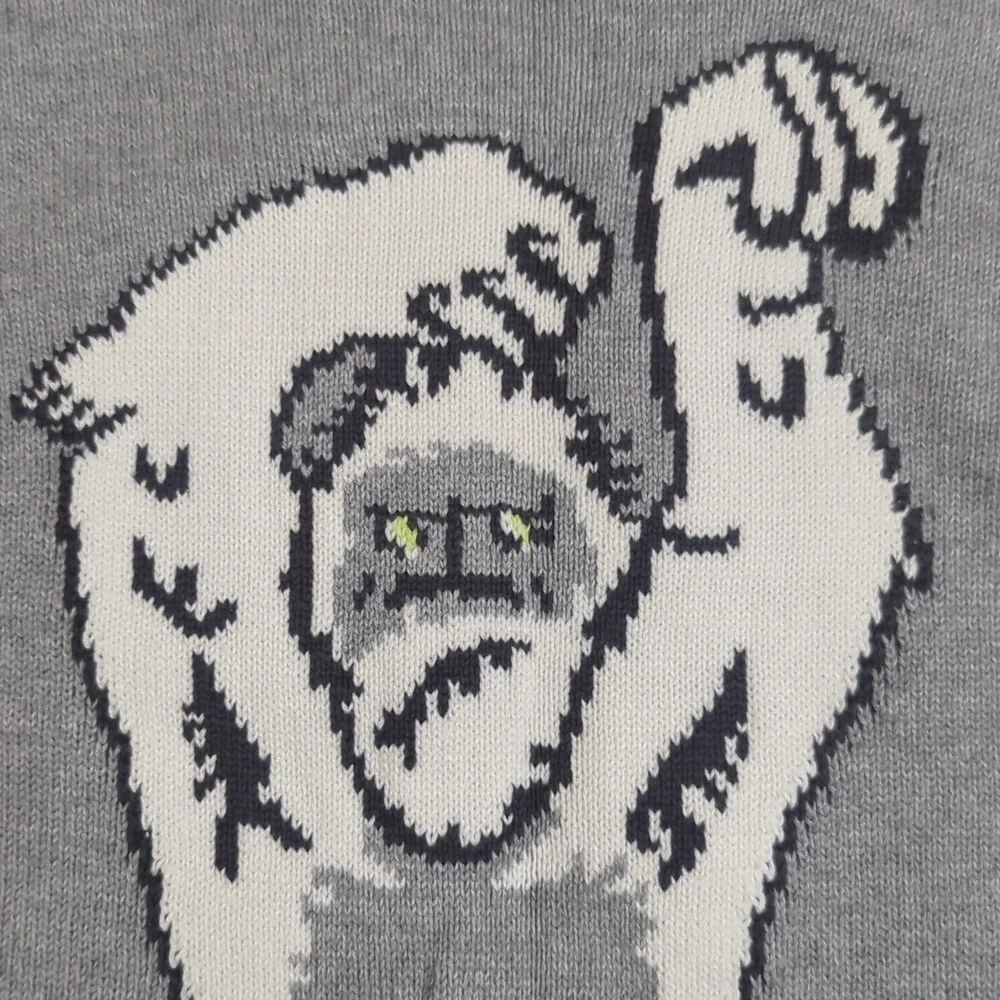 Gymboree Yeti Abominable Snowman Boy's Pullover Sweater, Color Grey/White Sz M